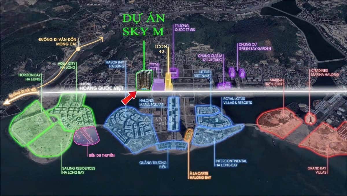 vị trí dự án sky m hạ long