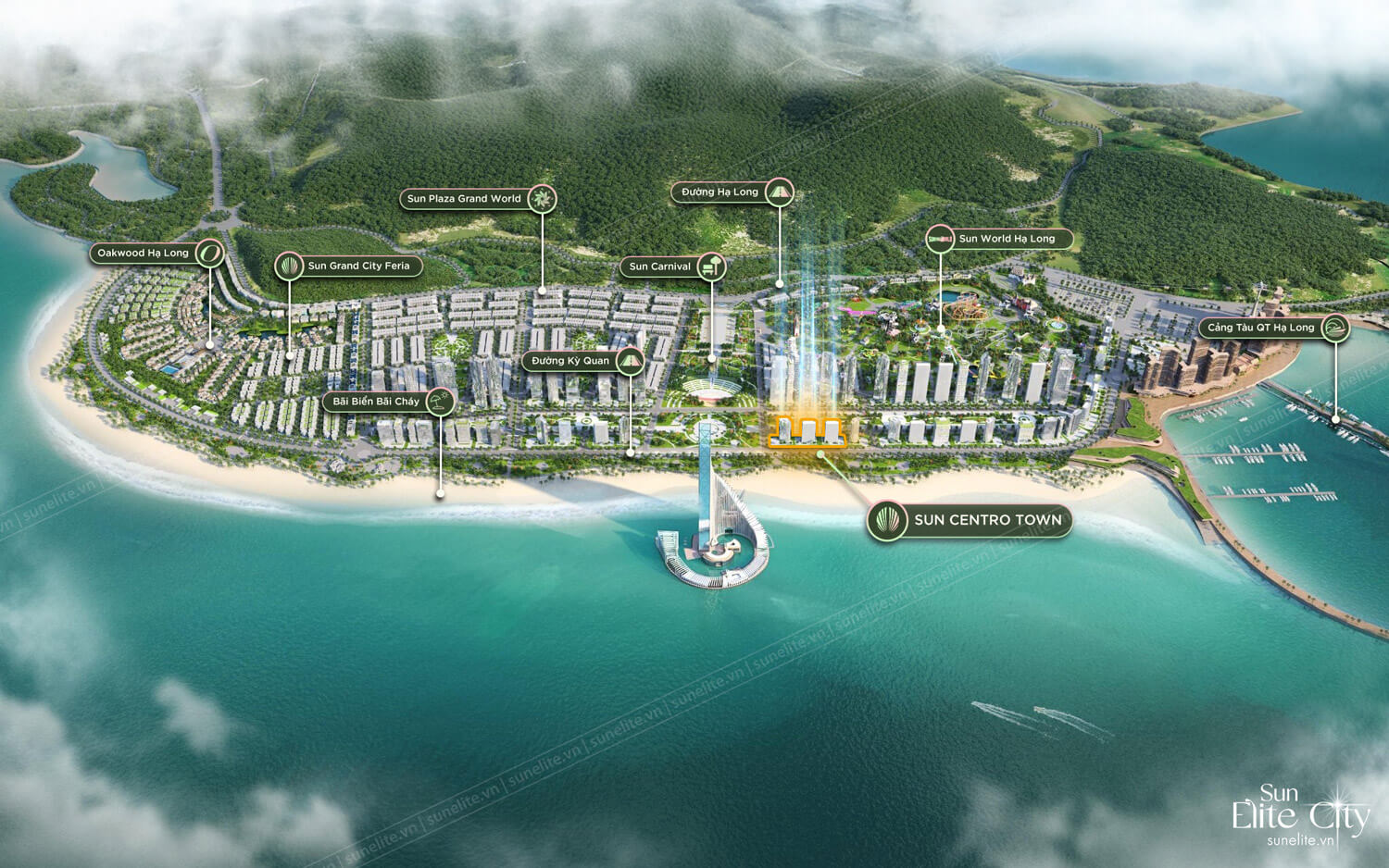vị trí dự án sun centro town hạ long